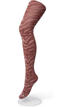 Bonnie Doon Dames Panty met Zebra Print 100 Denier maat S/M Oud Roze - Uitstekend Draagcomfort - Zebraprint - Dierenprint - Gladde Naden - Perfecte Pasvorm - Mesa Rose - BP211902.280