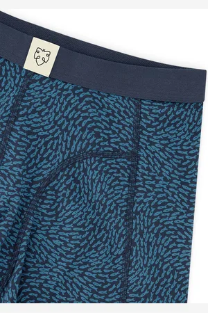 A-dam Fish - Boxershort - Biologisch Katoen - Onderbroek - Ondergoed - Heren - Volwassenen - Blauw - S