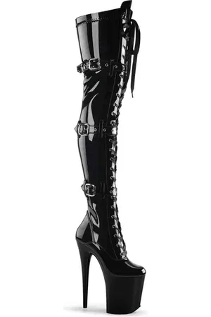 Pleaser FLAMINGO-3028 Plateau Overknee Laarzen - Paaldans schoenen - 45 Shoes