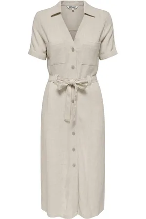 ONLY ONLSIESTA SS LIN BL SHIRT DRESS PNT NOOS Dames Jurk - Moonbeam