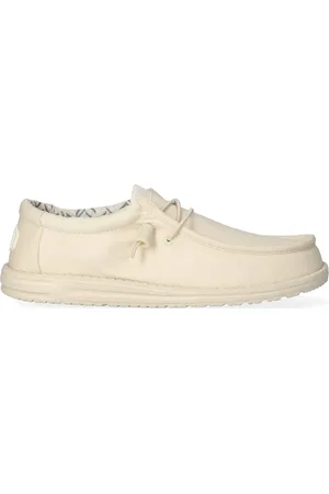Hey dude Wally Canvas Heren Instappers Stone White