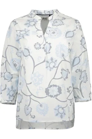 Blue Seven Dames - Blouse 180255 wit/ print 3/4 mouw - maat 36