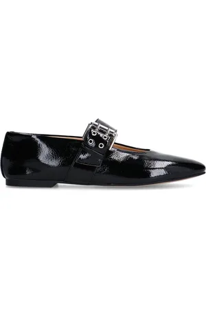 Sacha Dames - Zwarte lak buckle ballerina