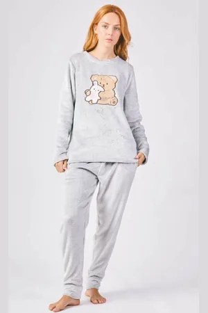 Merkloos Javier Golmar 2 delige pyjama set maat M muisgrijs