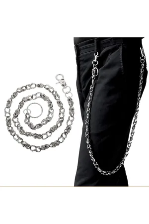 Merkloos Heren broekketting 60 cm Heavy Biker Trucker Skull anti-diefstal portemonnee ketting jeans Pant Chain met karabijnhaak sleutelketting voor motorliefhebbers