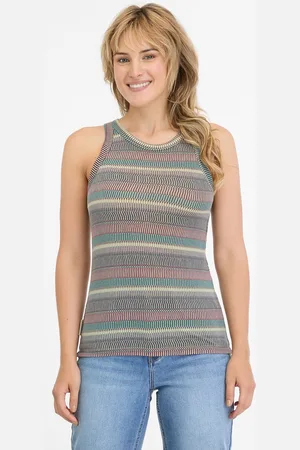 Ragwear Top Julyana streep mouwloos hemd - maat XXL