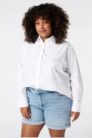 MS Mode Blouse Overhemdblouse met hartjes