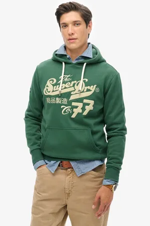 Superdry Hoodie met geborduurde letters - Heren - Hoodies