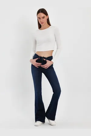 LTB Novi Dames Flared Jean - Donkerblauw - Leanna Wash