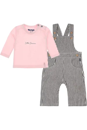 Noppies Kledingset- 2 delig - Tuinbroek Gauchi Stripe - Shirt Lichtroze