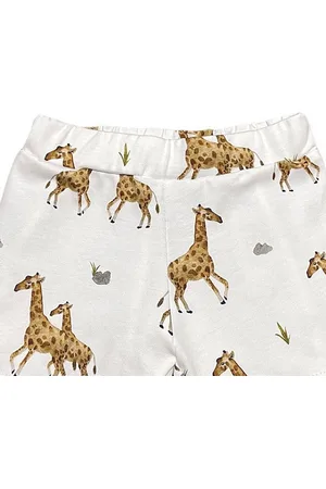 Merkloos Korte Broek/Short Giraffe - Cr??me - Feathers