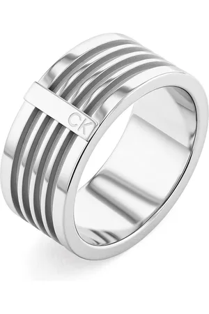 Calvin Klein CJ35000317G Heren Ring - Sieraad - Minimalistische ring - Staal - Zilver - 10 mm breed