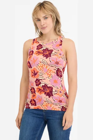 Ragwear Top Julyana print mouwloos hemd - maat XXL