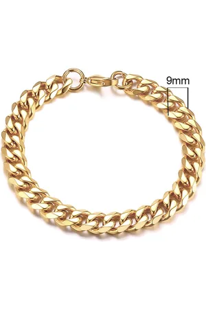 LMPiercings NL Zilverkleurige Roestvrij Stalen Armband 9mm - goud