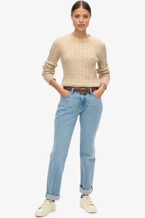 Superdry FITTED CABLE CREW NECK JUMPER Dames Trui