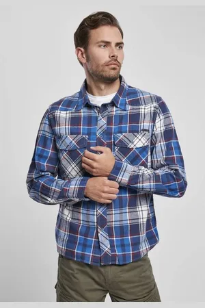 Brandit Check Shirt Navy Flanel Overhemd Heren