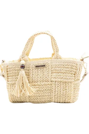 Flora & CO Trendy raffia crossbody tas/handtas