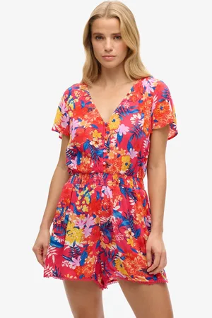 Superdry Beach playsuit met korte mouwen - Dames - Jurken