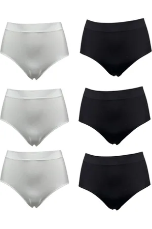 Merkloos Dames Slip - Hoge Taille Slip Naadloos Microfiber Ondergoed 6 Pack