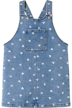 NAME IT Mini meisjes rok ROSA Medium Blue Denim HEARTS