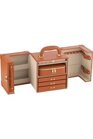 J-line Juwelenkoffer met handvat - kunstleder - cognac