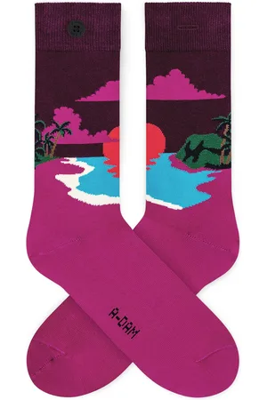 A-dam Sunset - Sok - Sokken - Biologisch Katoen - Vegan - Heren en Dames - Volwassenen - Rood - 41-46