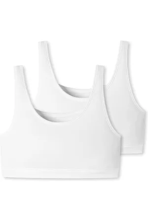 Schiesser Bustier in dubbelpack, zonder cups in biologisch katoen - 95/5 Dames Beha - weiss