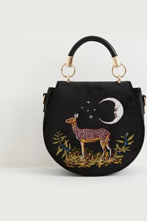 Fable England - Handtas - Tas - - One size - Deer & Moon Embroidered