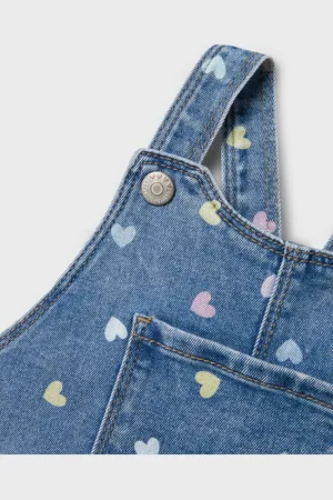 NAME IT Mini meisjes rok ROSA Medium Blue Denim HEARTS
