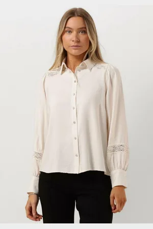 Jansen Amsterdam W754 Blouse Lace Details And Long Puffsleeves Dames - Jurken -