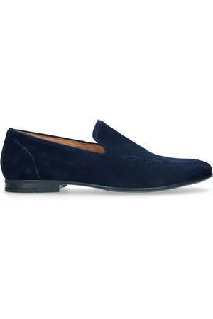 Manfield Heren - Blauwe suède loafers
