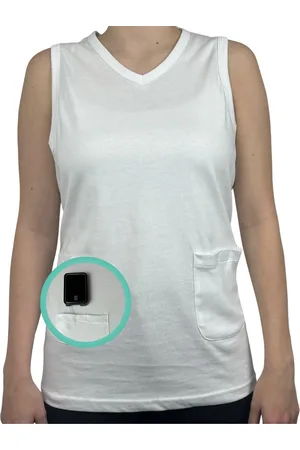 Merkloos Diabetes V-Hals Hemd maat XS voor Type 1 & 2 – Discrete Insulinepomp (ook voor de AP pomp) kleding – Risicovermijdend & Comfortabel – Volledige Bewegingsvrijheid - Alternatief Insulinepomp Heuptasje, Insulinepomp Riem, Insulinepomp Band