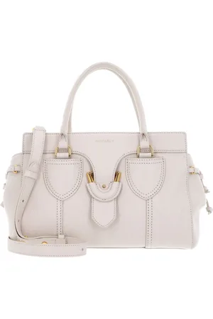 Coccinelle Leren Schoudertas Handtas York Handbag Grained Leather Crème