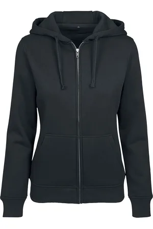 Build Your Brand Ladies Sweat Zip Hoody Vest met capuchon M Dames