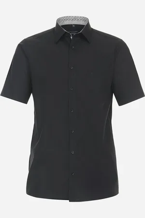 Casa Moda Comfort fit overhemd - korte mouw - popeline - - Strijkvrij - Boordmaat: 47