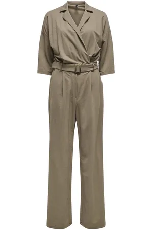 ONLY ONLJANY 3/4 V-NECK JUMPSUIT JRS Dames Jumpsuit - Walnut