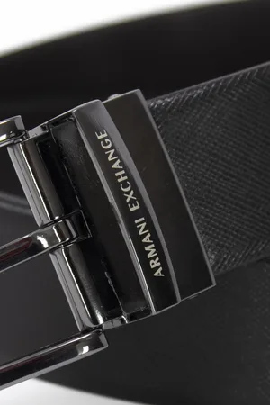 Armani Exchange Effen Leren Riem Met Gespsluiting