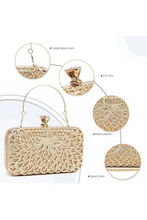 Merkloos Clutch Bags Voor Vrouwen Hard Shell Koppelingen Kralen Diner Tassen Dames Pures Avond Handtassen Met Afneembare Ketting