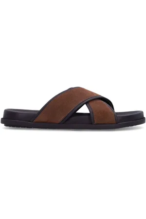 Manfield Heren - Bruine suède slippers