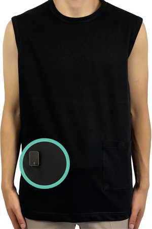 Merkloos Diabetes Ronde Hals Hemd maat XL voor Type 1 & 2 – Discrete Insulinepomp (ook voor de AP pomp) kleding – Risicovermijdend & Comfortabel – Volledige Bewegingsvrijheid - Alternatief Insulinepomp Heuptasje, Insulinepomp Riem, Insulinepomp Band
