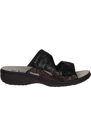 Mephisto Mobils Ergonomic Geva Zwarte Slipper Uitneembaar Voetbed