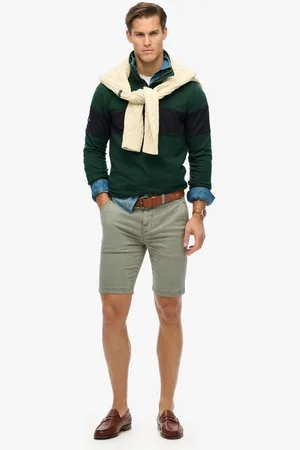 Superdry Broek Vintage International Short M7110397a Washed Sage Mannen