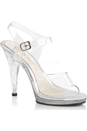 Fabulicious EU 42,5 = US 12 | FLAIR-408MG | 4 1/2 Heel, 1/2 PF Ankle Strap Sandal W/Mini Glitters