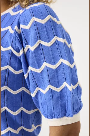 Garcia Dames Trui Blauw Korte mouw