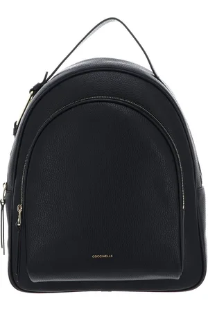 Coccinelle Leren Rugzak Malory Backpack Grained Leather Zwart