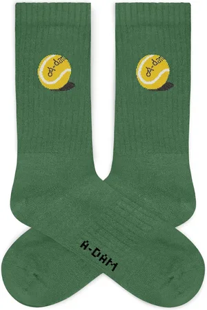 A-dam Tennisball - Crew Sokken - Sok - Biologisch Katoen - Vegan - Heren en Dames - Volwassenen - Groen - 41-46