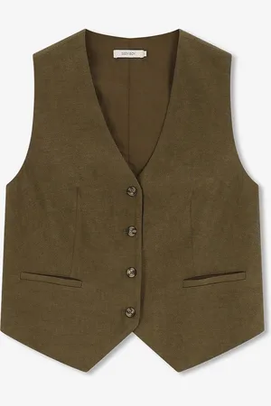 Sissy-Boy Donkergroen linnen gilet