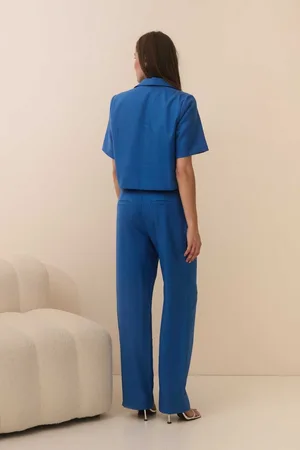 lofty manner Blouse Blouse Fiore Qc05 400 Blue Dames