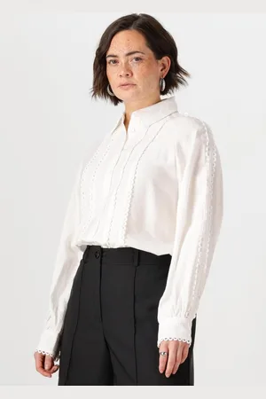 Jansen Amsterdam Indi Blouse Fs 793 Long Sleeve Lace Tape Blouses Dames -