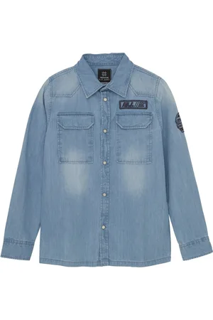 Indian Blue Jeans Zomer shirt jongens - - denim badge